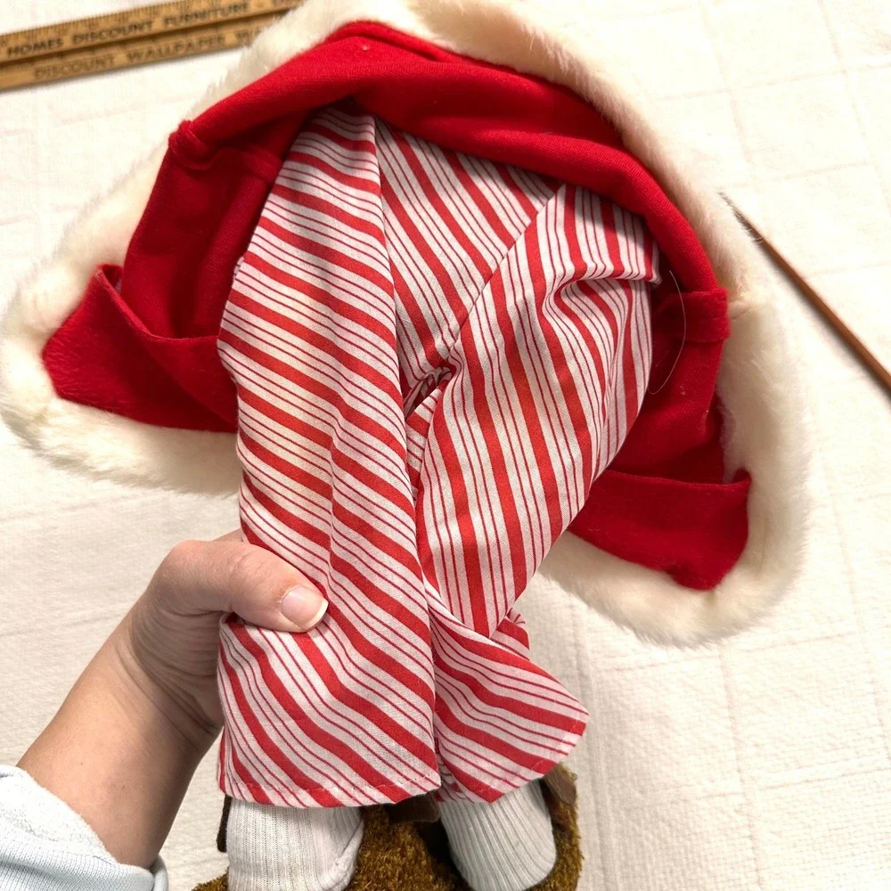 Santa Claus Doll Red Robe Striped Pajamas Christmas Decor 10